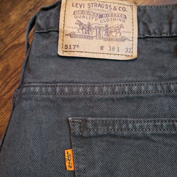 Vtg Levi's Jeans 517 Bootcut Orange Tab USA Tag 38x32 Measures 36x32 Green - Picture 2 of 11